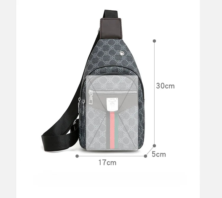 Men's Multifunction Messenger Bag Shoulder Cloth Chest Bags Crossbody Casual  Handbag with Earphone Hole