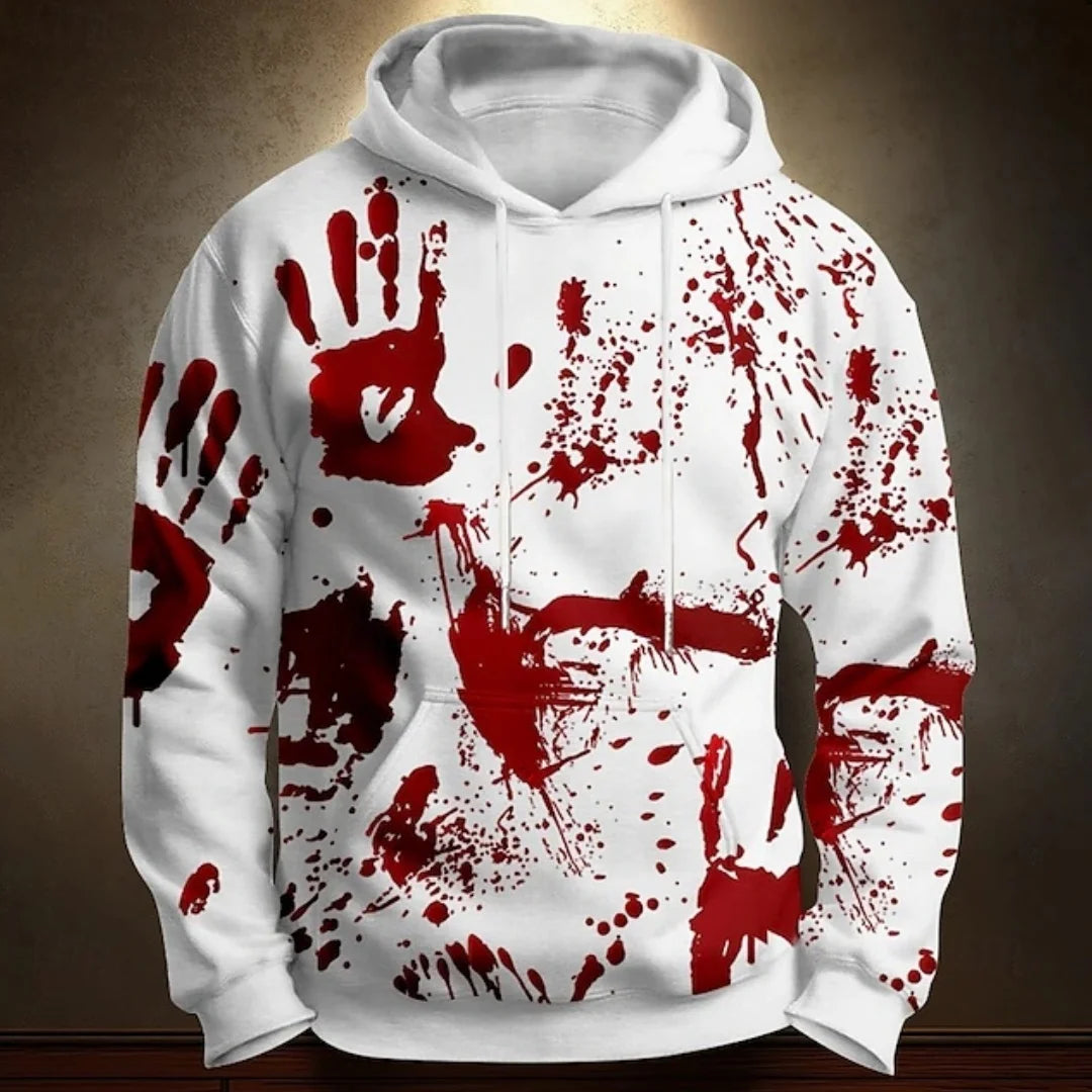 Halloween Men's Hoodie Blood Stain 3D Print Sweatshirt Exaggerated  Long Sleeve Sweatshirt Hoodie Oversized Men's Clothing BAZAARHUBO