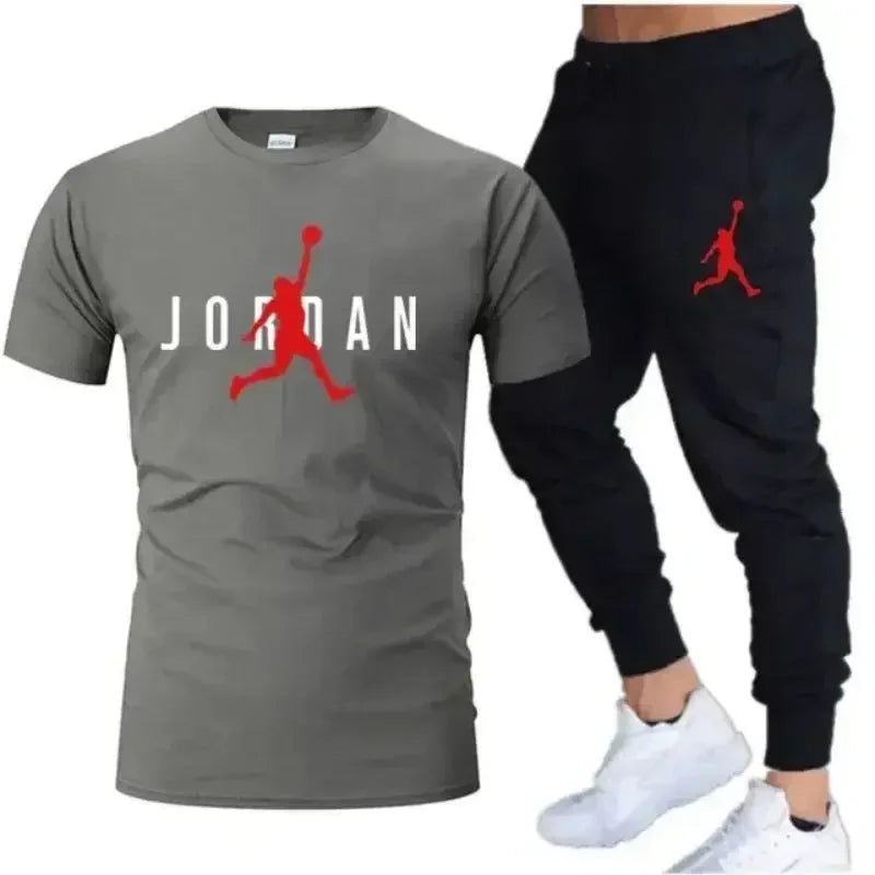 2026 New Summer Popular Men's Set, Men's Sports Set, Printed Leisure Fashion Short Sleeve Set, Men's Jogging Set