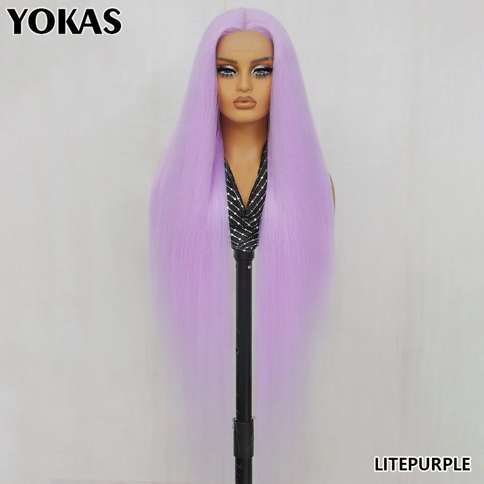 30 Inch Lace Frontal Wig Synthetic 13X6 Straight Hair Lace Wig For Afro Women High Temperture Fiber Blond Women Lace Frontal Wig