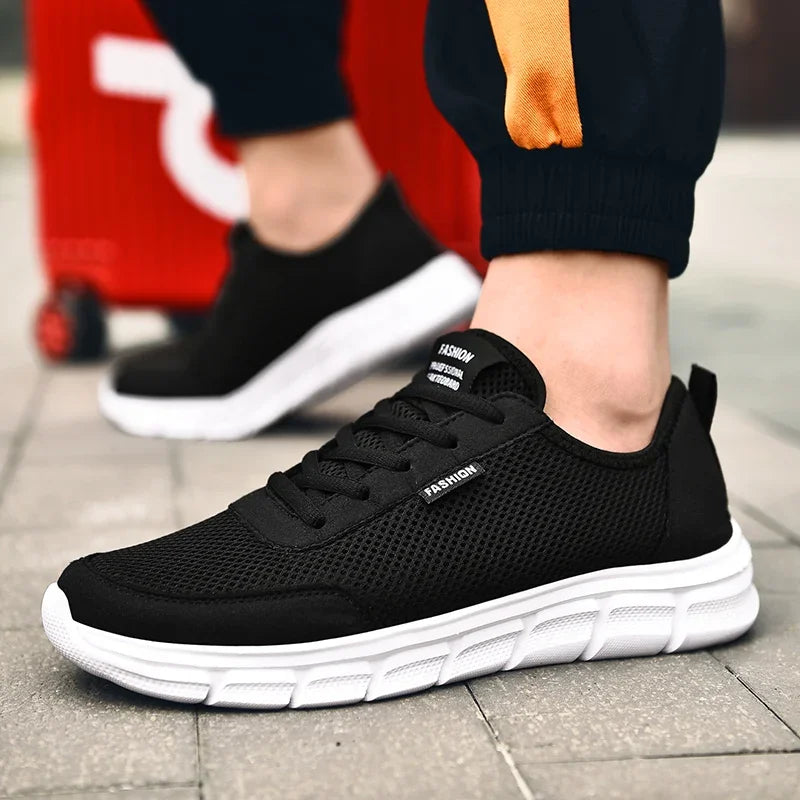 MAEDEF New Sneakers Men's Breathable Mesh Lightweight Casual Walking Man Shoes Big Size 39-48 Comfortable Black Sneakers for Men