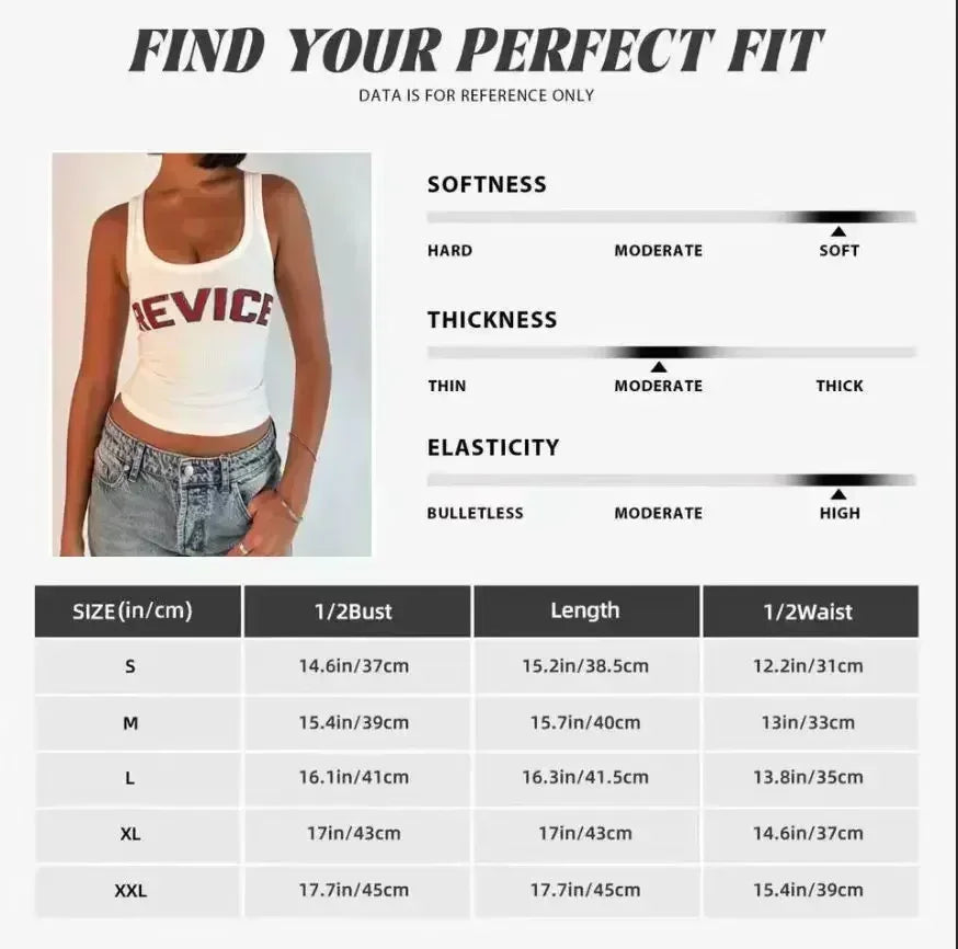 Y2K Gothic Hip Hop Womens Tank Top Harajuku Punk Letter Print Crop Streetwear