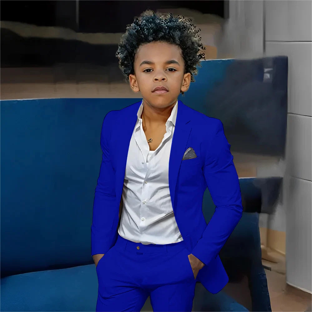 Casual Beige Boys Suit 2 Piece Set Fashion Design Wedding Tuxedos for Kids Custom Clothes 2-16 Years Old Outfit