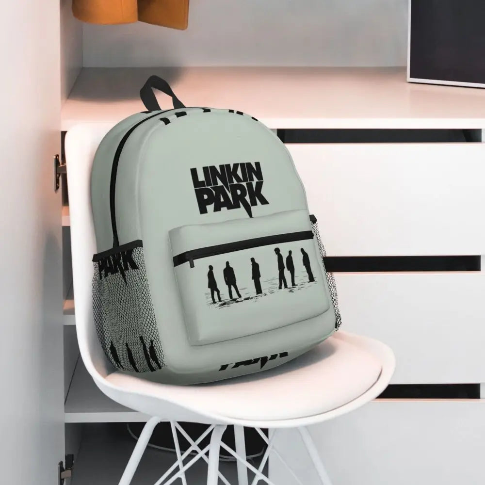 L-Linkin-S P-Park-S Band Student Backpack School Bag Hiking Travel Daypack for Boys Girls Fashion Bookbag Shoulder Bags