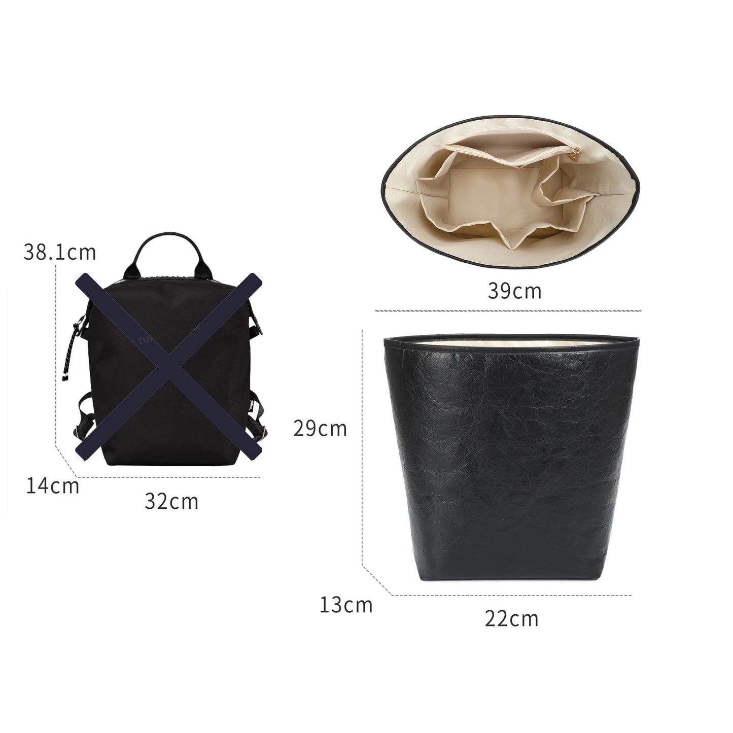 Bag Organizer Insert for Longchamp Enegry Backpack Saint Storage Platinum Bag Support Storage Inner Modification Bag Accessories