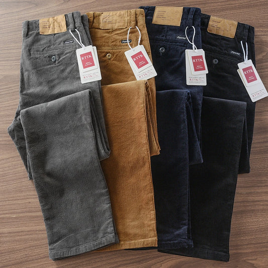 Autumn and Winter New American Retro Heavyweight Solid Color Corduroy Cargo Pants Fashion Straight Cotton Washed Casual Trousers
