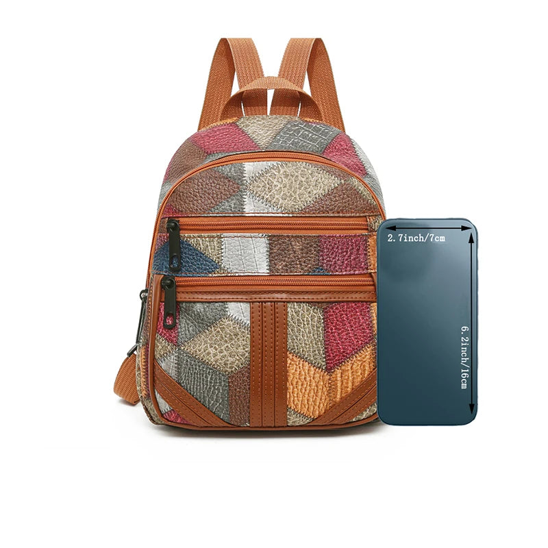 Men's and Women's Durable Shoulder Backpacks - Versatile Patchwork Style Fashion Casual Backpack for Traveling