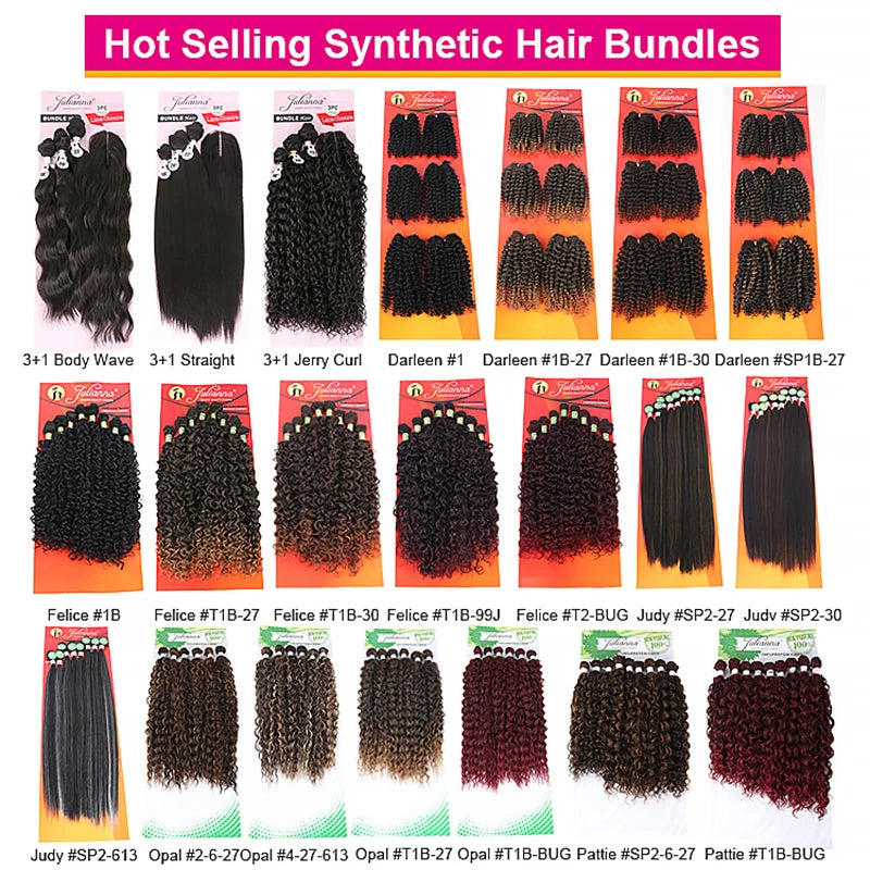 Julianna High Quality Packet Smooth Ombre Curly Kanekalon Fiber Organic Synthetic Weave Bundles Hair Extensions