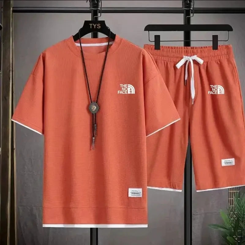 Summer Men's Set Fashionable Sportswear Men's Short Sleeved T-Shirt  Sports Shorts Set Men's Casual Men's Clothing Men's Jogging
