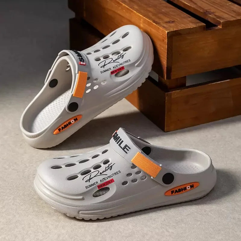 Men's Slip-on Sandals for The Beach Non-Slip Slippers Thick Soft Platform Slide Fashion Comfortable Sandals Slippers Shoes