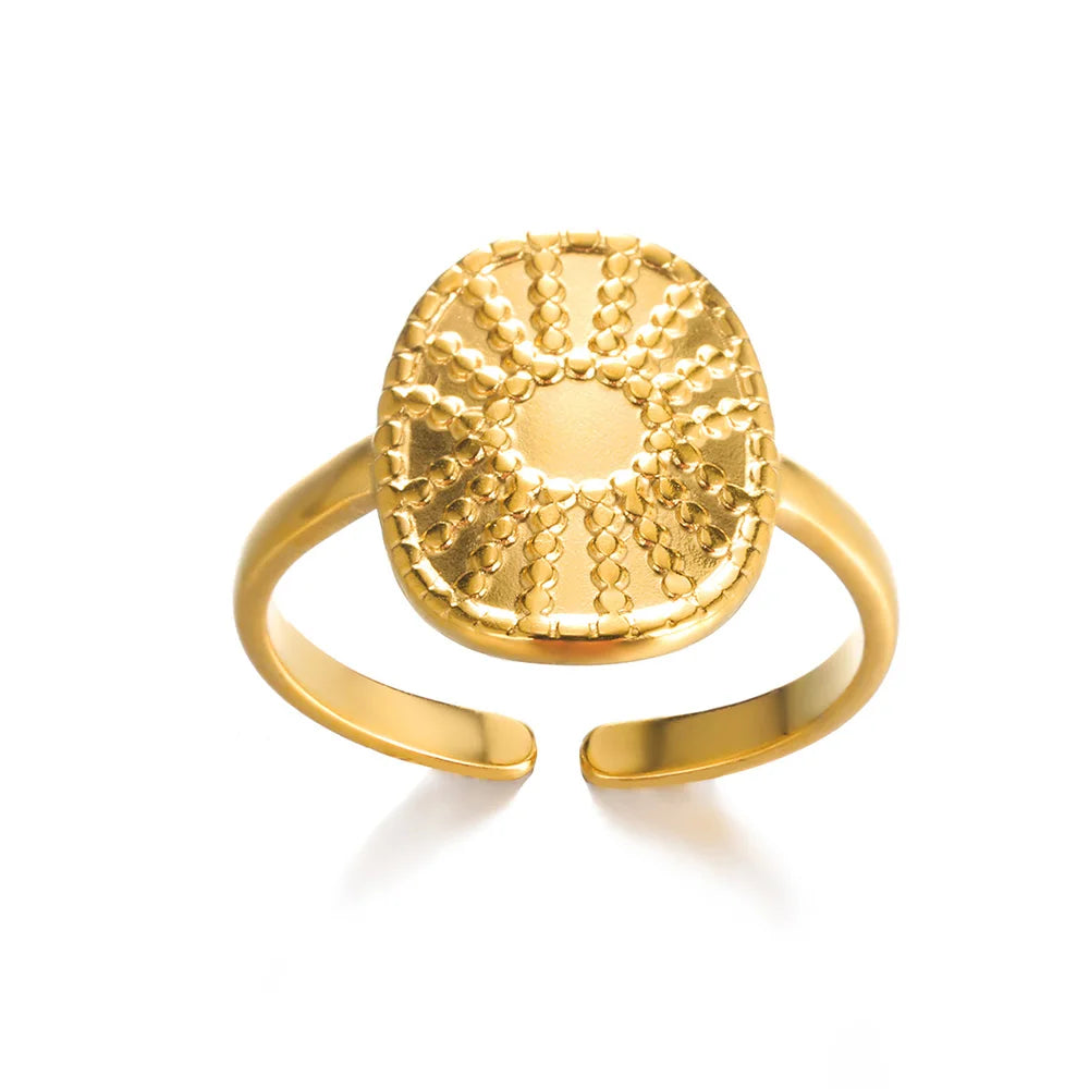 Zircon Moon Star Rings For Women Stainless Steel Glowing Moon Star Adjustable Finger Ring Aesthetic Wedding Jewelery Gift Femme