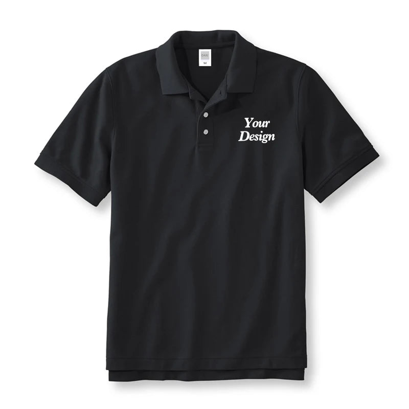 Quality Custom Polo 100% Cotton Print Your Brand Design Logo Company Group Team Slogan Text PoloShirt Work Wear Uniform 230gsm