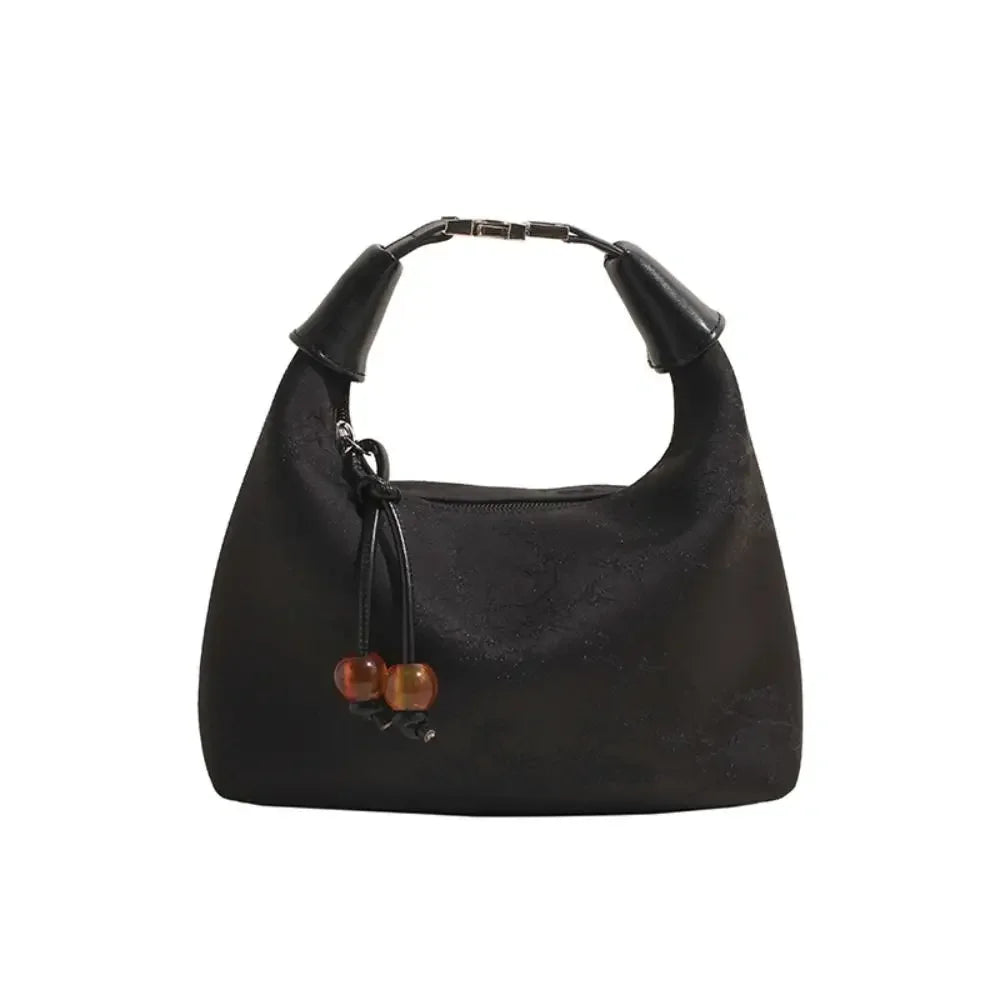 Fashion Embroidered Chinese Style Handbag Canvas Zipper Pea Purses Luxury Adjustable Cheongsam Bag Women