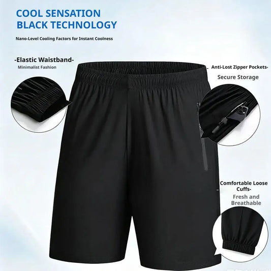 Summer Men's Shorts Cool Sportswear Running Sport Shorts Casual Bottoms Gym Fitness Training Jogging Short Pants Men Black Gray