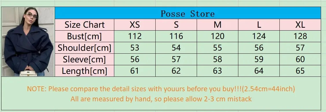 Lace Up Cropped Trench Coat Fashion Women Lapel Long Sleeves Wide Shoulder Windbreaker Jacket Lady 2026 Spring Commuting Outwear