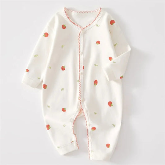 Baby Girl Romper Cute Whole Print 100 Cotton Boneless Long Sleeve Bodysuit Newborn Outfit For Outdoor Clothes Spring Autumn New