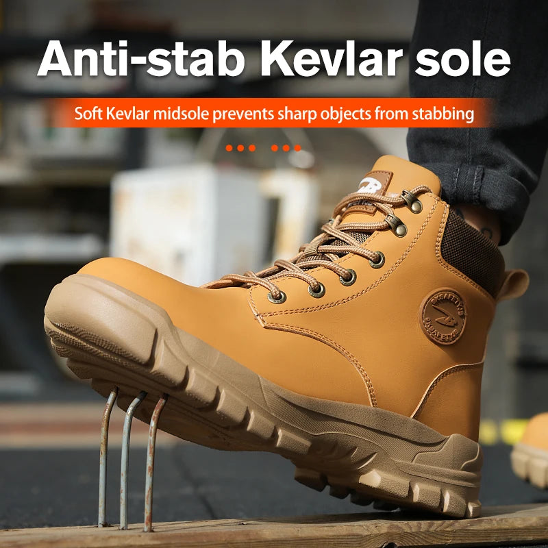 Men Protective Boots Steel Toe Shoes Anti-Smash Anti-Puncture Work Boots Safety Shoes Indestructible Winter Boots Waterproof