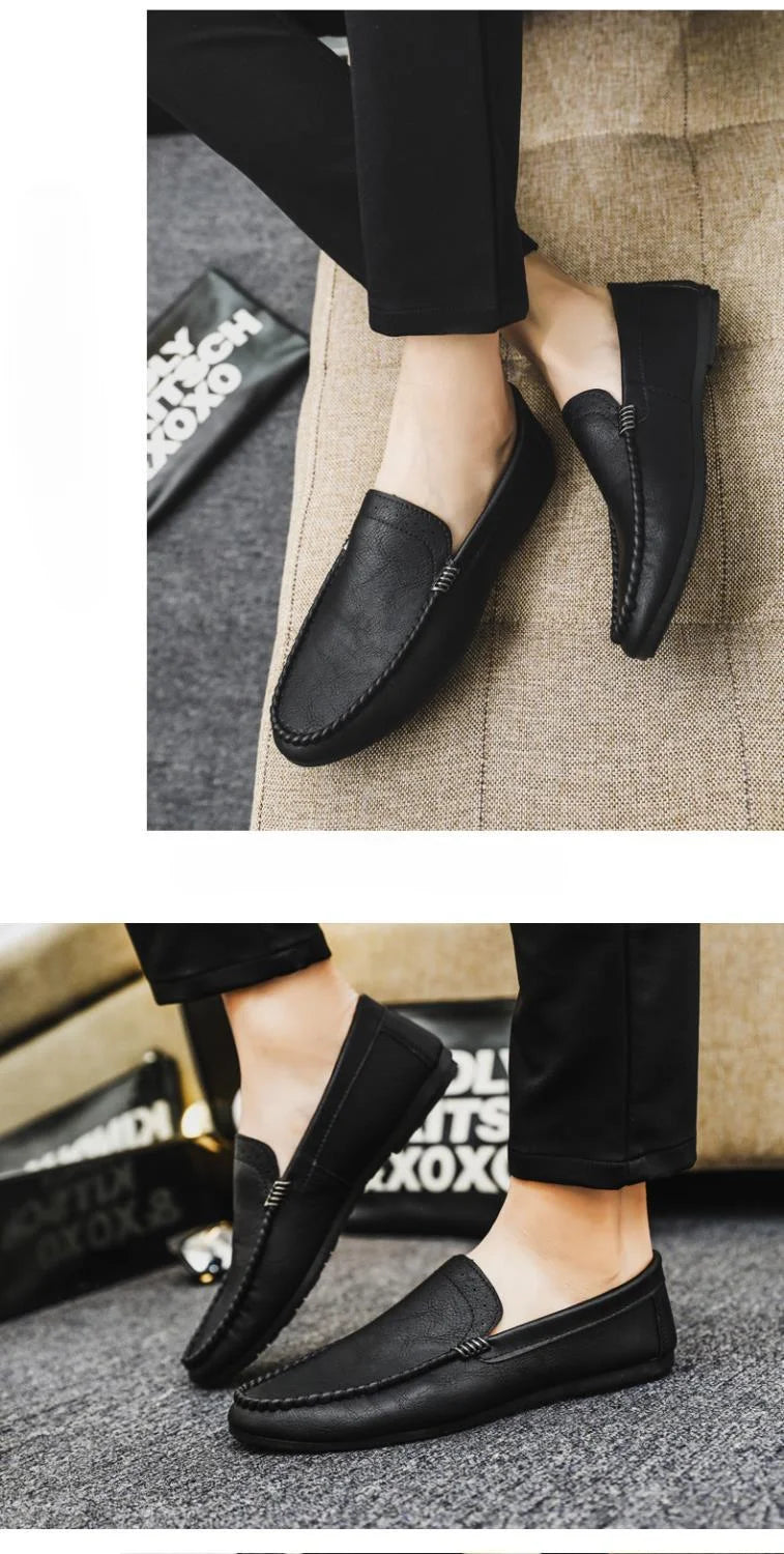 Black Leather Casual Social Shoe for Men Brown Cheap Clearance Liquidation New Dress Shoes Man Official Legitimate Gentleman 39