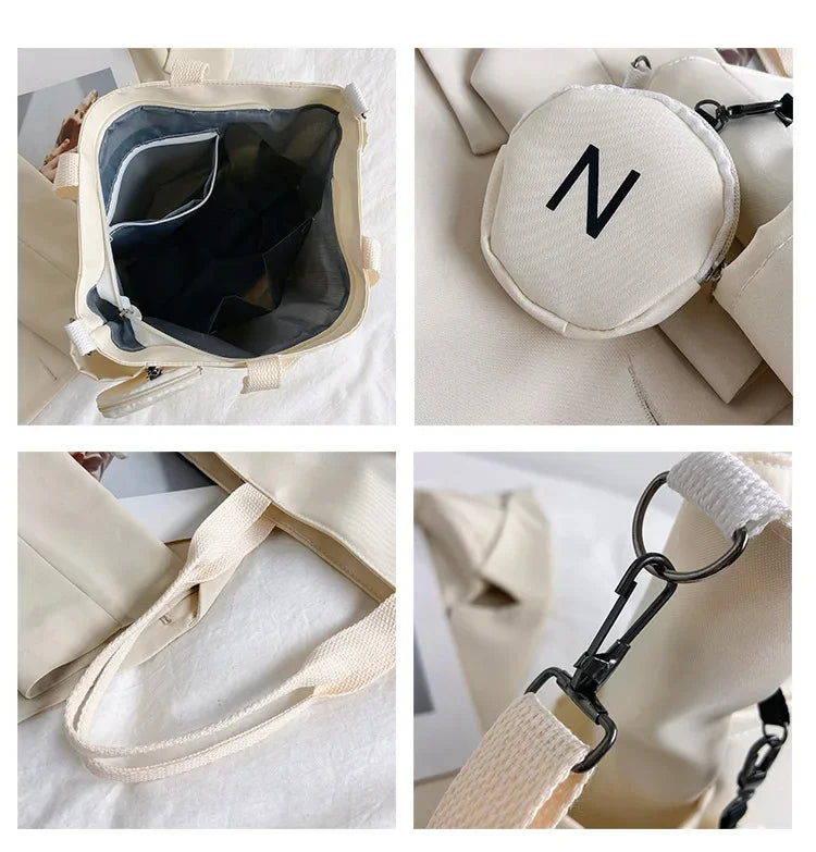 Korean version large capacity crossbody bag, versatile for male and female college students, travel shoulder bag, commuting bag