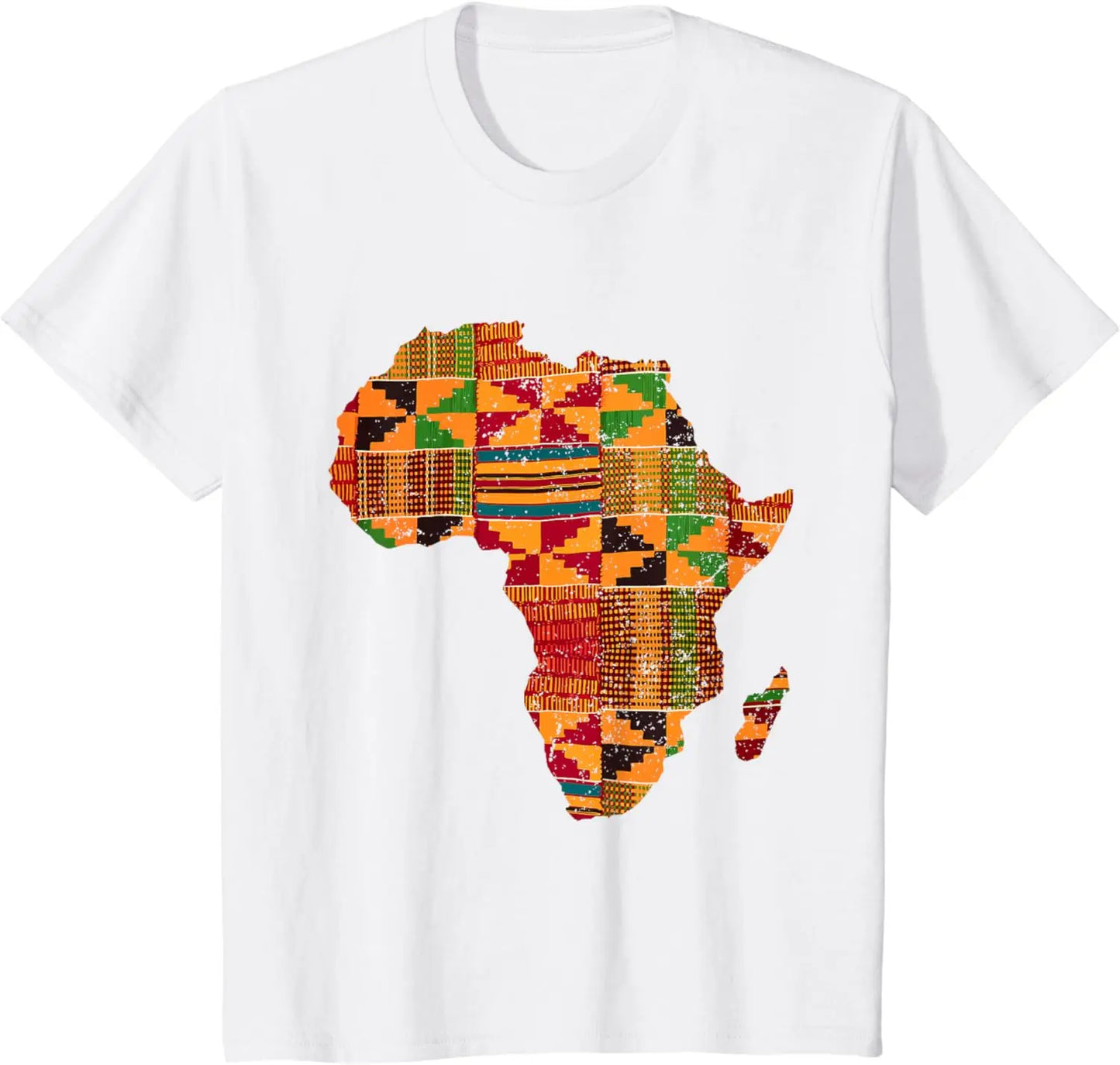 Cool Africa Map Kente Cloth Gift For Men Women African Lover T-Shirt