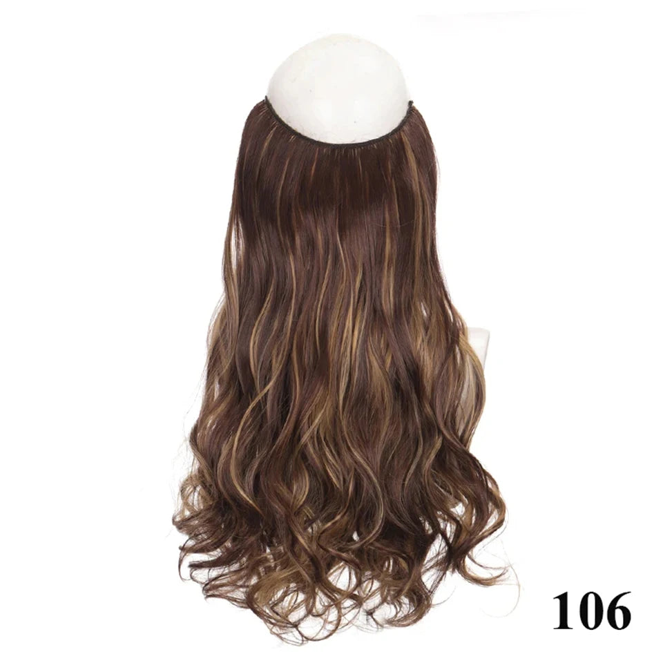 Fish line hair extension piece length (40cm 50cm 60cm) straight hair curly hair daily wear suitable for all women