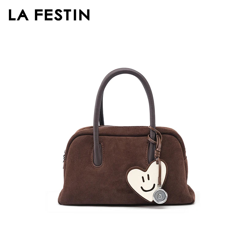LA FESTIN Original Handbags New Suede Bag Commuter Women's Bag Luxury Shoulder Crossbody Bag Boston Bag Handheld Bag