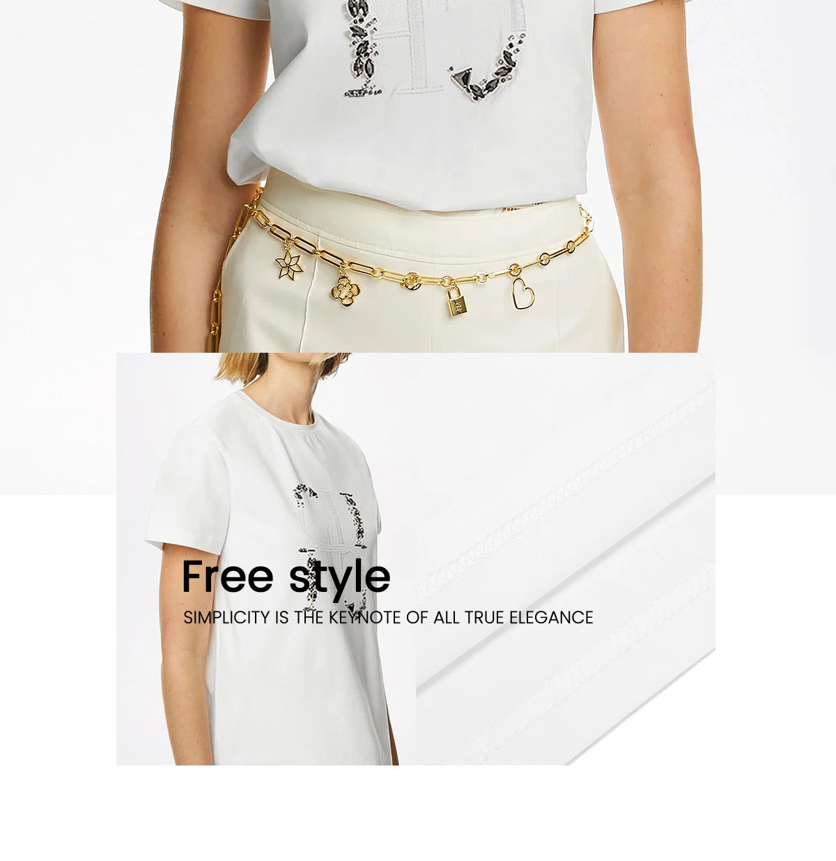 CHCH 2024 New Women's Summer T-shirt Short Sleeve Heavy Craft Embroidery T-shirt Women's Fashion Casual Women's Short Sleeve