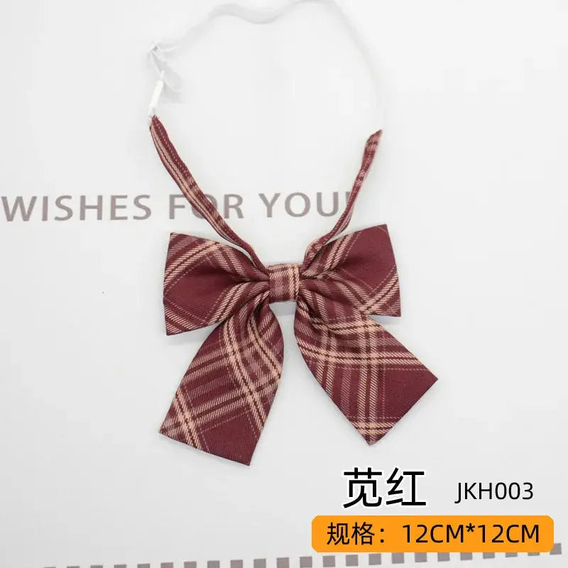 Trendy JK Ties Bowtie Women College Student Collar Neckwear Daily Shirt Accessories Cotton Plaid Bowknot Lolita Girls Lazy-tie BAZAARHUBO