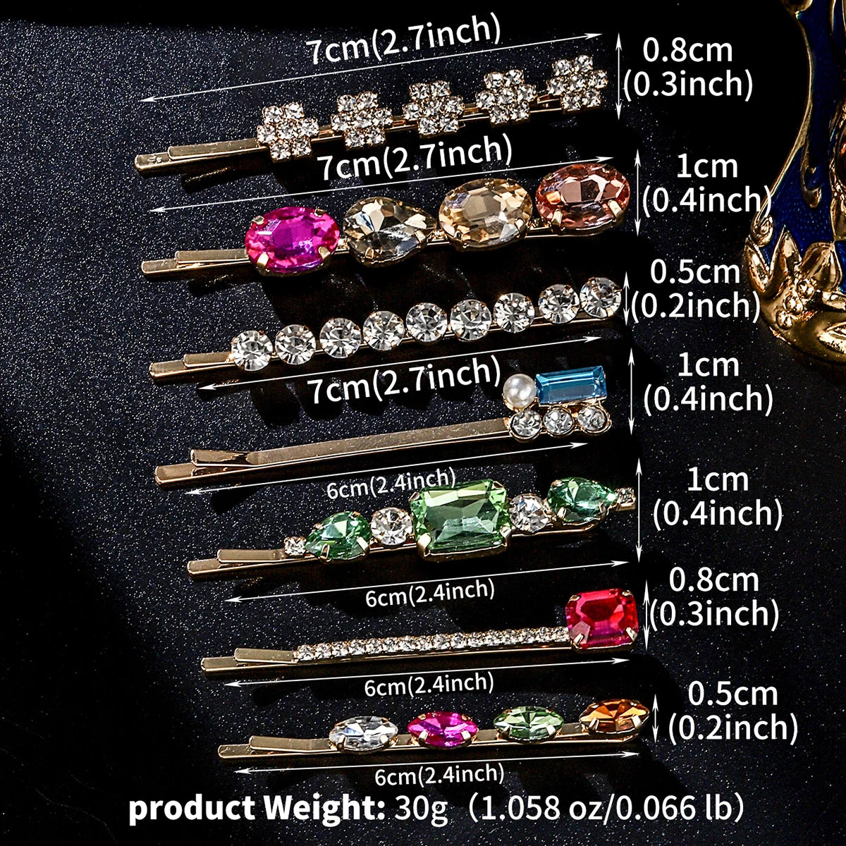 Upscale Luxurious Crystal Zircon Hair Clip Temperament Elegant Wild Hair Pins Leisure Prom Street Beat Personality Retro Hair BAZAARHUBO