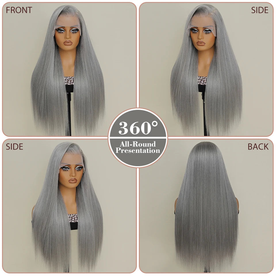 30 Inch Lace Frontal Wig Synthetic 13X6 Straight Hair Lace Wig For Afro Women High Temperture Fiber Blond Women Lace Frontal Wig