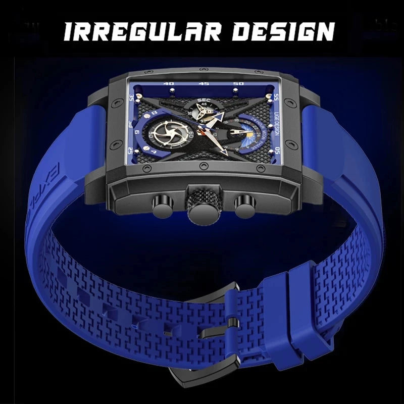 LIGE New Fashion Mens Watches Top Brand Luxury Silicone Quartz Watch For Men Waterproof Chronograph 24 Hour Moon Phase Clock+Box