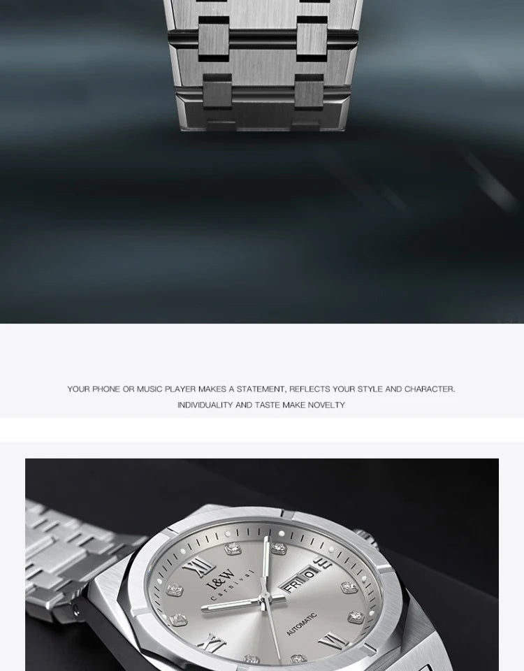 Montre Homme Luxury Brand IW CARNIVAL Mens Watches Sapphire Calendar Luminous 5bar Japan MIYOTA Movement Automatic Watch for Men