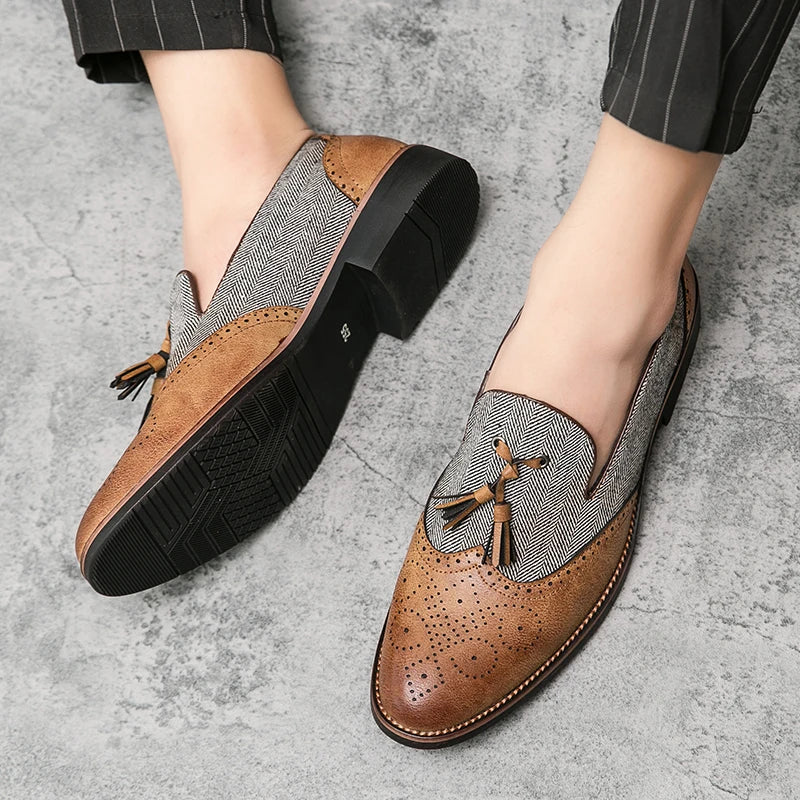 men leather shoes tassel loafers for men social shoe male classic shoes men elegant party moccasins mens fashion footwear