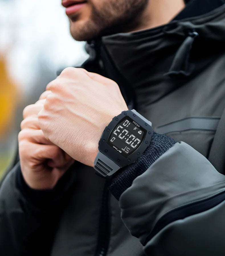 2025 Man Digital Watch Outdoor Sports Multifunctional Waterproof Shock Luminous LED Military Electronics Watch High-end Luxury