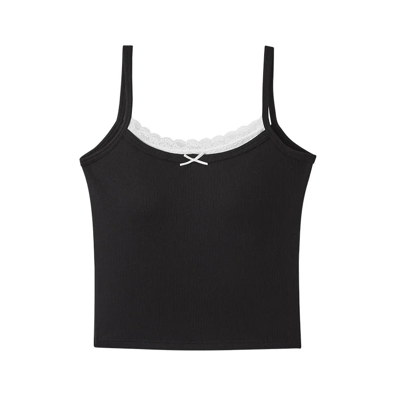 Semir Women Vest Lace Trim Neck Bow Decor Stylish Sweet Base Layer Home Wear Top 2026 Summer Wear