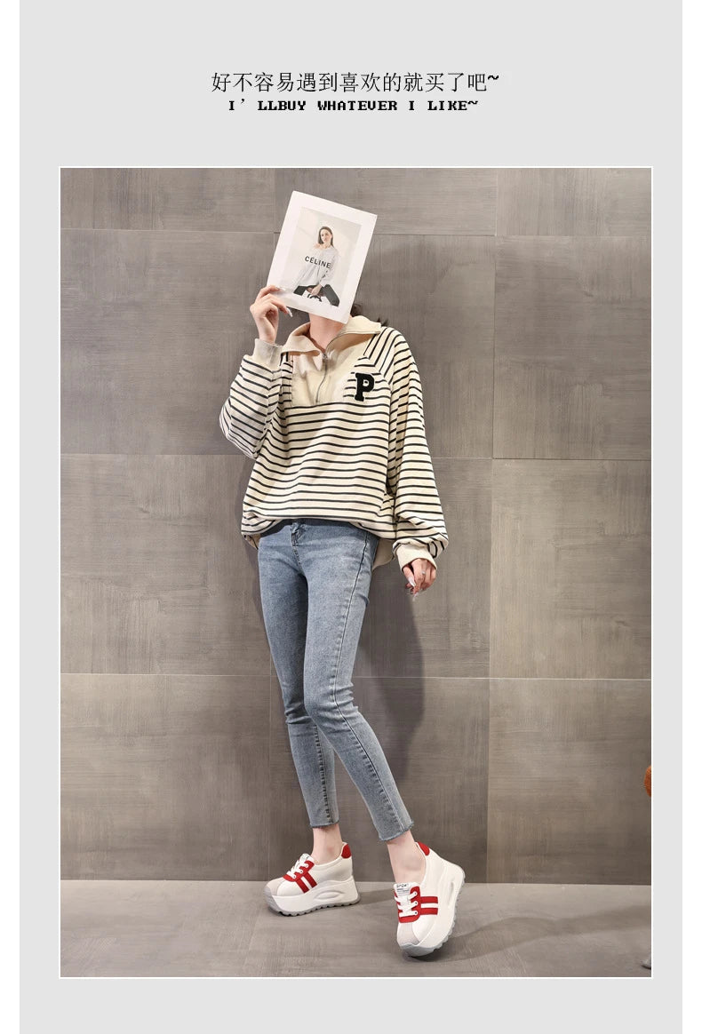 Best-selling High Quality New Shallow Mouth Increase Thick Sole Breathable Platform Casual Shoes