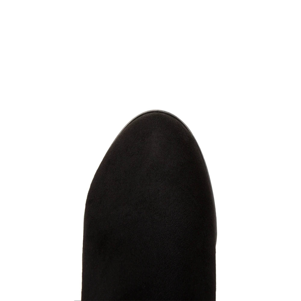 Women High Heels Ankle Boots 2025 Round Toe Elegant Short Booties Ladies Ankle Boots Buckle Decoration Black Blue Autumn Winter
