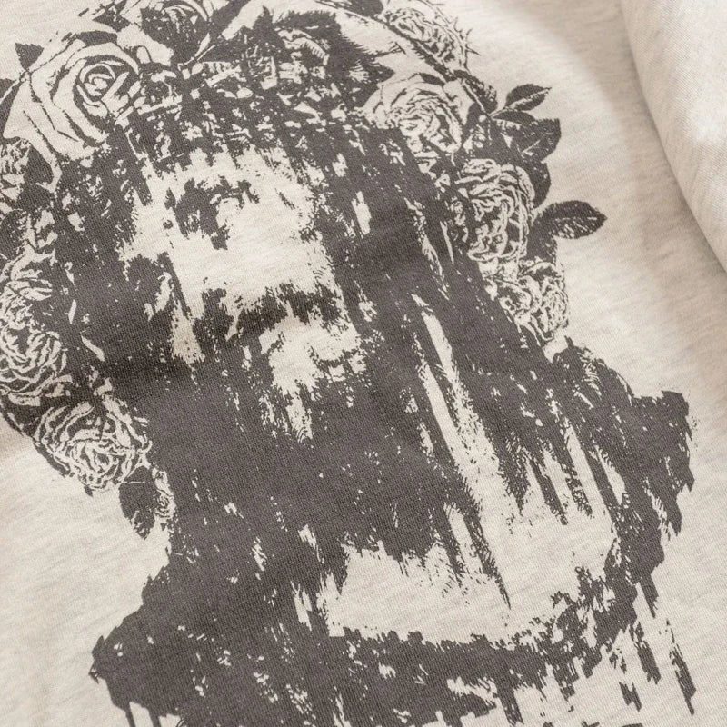 Real Photo Portrait Graffiti Print Saint Hoodie Wash Do Old Destroy Loose Pullover Casual Women Men Sweatshirt