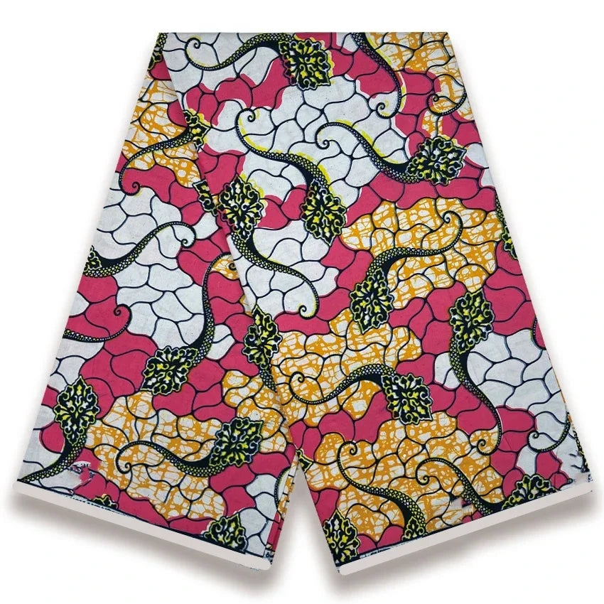 2025 Fashion Veritable African Wax Pagne Wax  100% Cotton Batik Tissu Wax Loincltoh Nigerial Dress 6yards for Sewing YG5-110-1