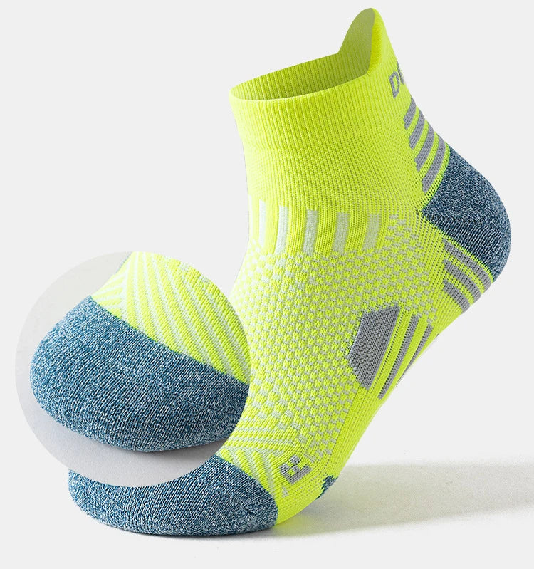 6 Pairs Marathon Running Socks Men Professional Sport Ankle Socks Thickened Towel Cushioned Tube Fitness Short Socks