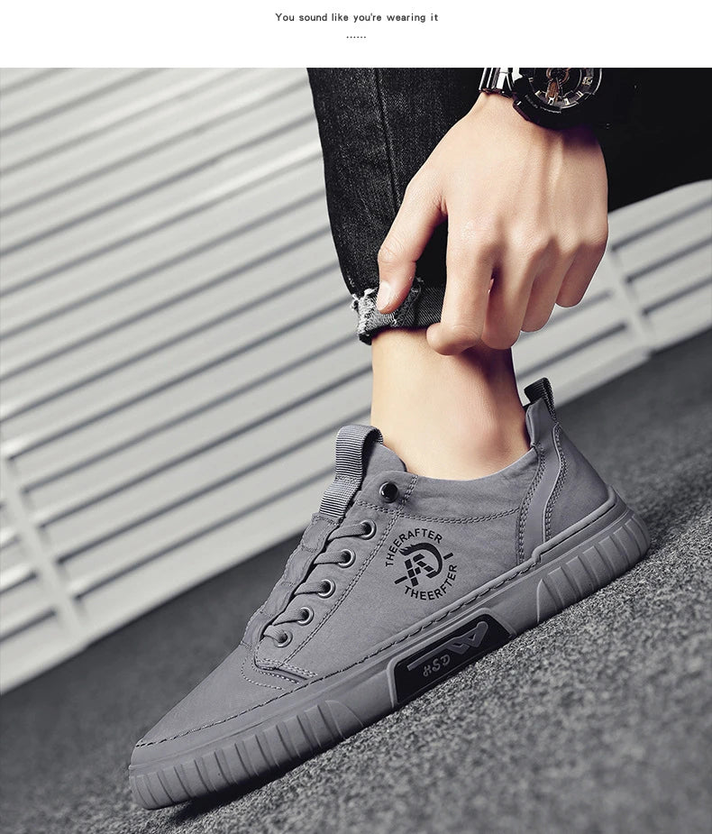 Trend Canvas Men's Shoes Breathable Green Casual Shoes for Men Comfor All-match Sneakers Ice Silk Cloth Men Walking Tennis Shoes