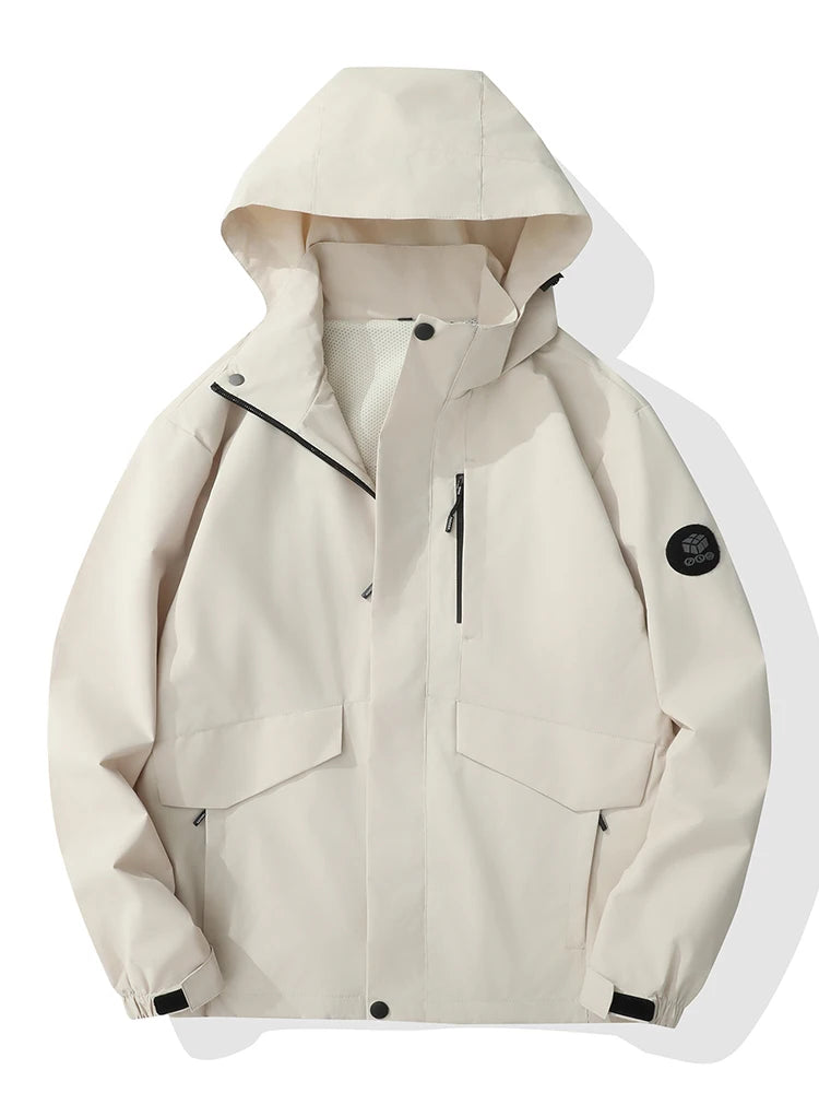 2026 New Men's Jackets Detachable Hood Windbreaker Windproof Outdoor Coats With Breathable Inner Layer 5 Colors