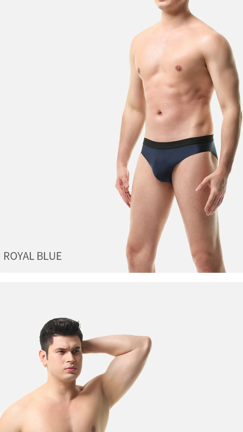 5pc Men's underwear Men's ice silk seamless breathable ultra-thin briefs summer ice soft and comfortable boys underpants