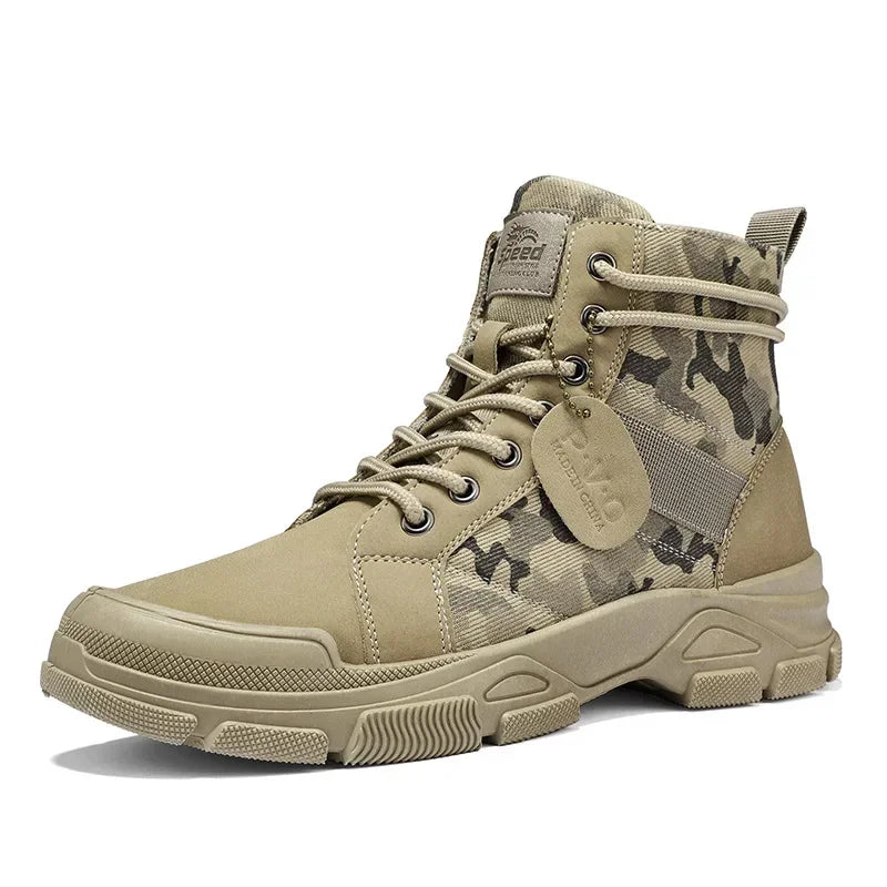 2024 New Men Military Tactical Men's Boots Special Force PU Leather Waterproof Desert Combat Ankle Boot Army Work Men Shoes EVA