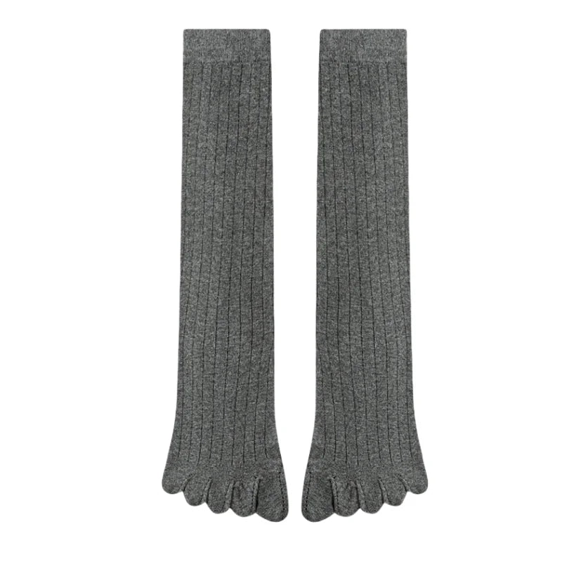 Men's Cotton Sweat Absorption Split-toe Knee-high Socks Breathable High Quality Soft Male Sock Comfortable Fashion Casual Sox