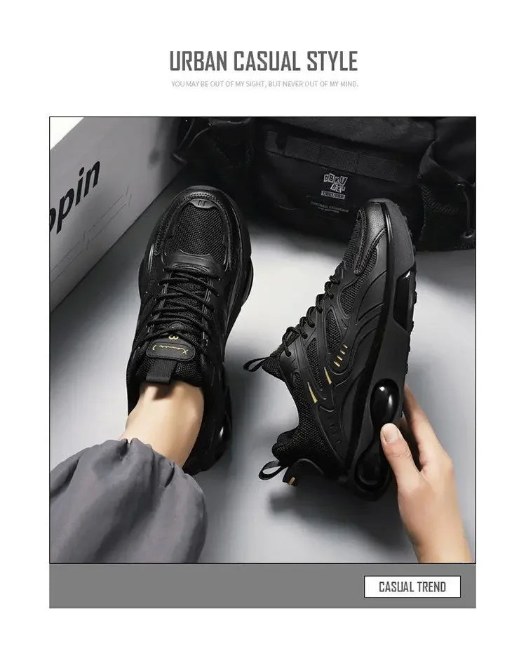 Spring Hot Sale Of The Season Men's Dad Shoes Fashionable Breathable Lightweight Air Cushion Shock Absorption Thick Bottom Simpl