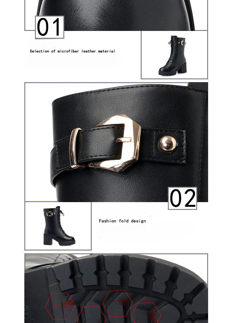 Luxury Women's Boots Winter Warm Women Snow Boots Fashion High Quality High Heels Comfort Platform Women Short Boots Botas Mujer