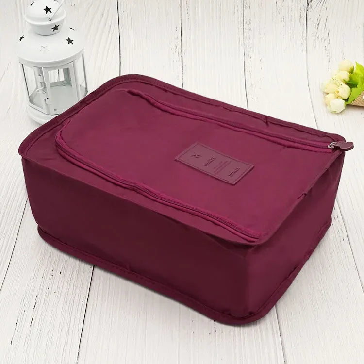 1pc Multifunctional Waterproof Shoes Clothing Bag Convenient Travel Storage Bag Nylon Portable Organizer Bags Shoe Sorting Pouch