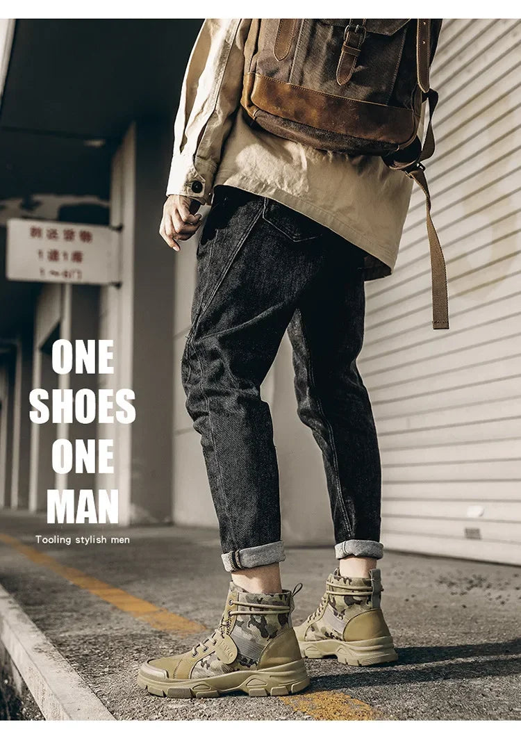 2024 New Men Military Tactical Men's Boots Special Force PU Leather Waterproof Desert Combat Ankle Boot Army Work Men Shoes EVA
