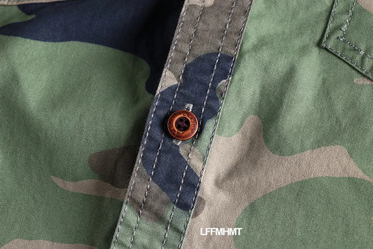 [24hour Fast Shipping] Men Camouflage Cargo Shirts High Quality Durable Outdoor Hiking Sport Daily American Style Casual Camicia
